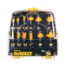 DeWalt DT90016 - Sada fréz do dřeva 12ti dílná, stopka 8mm