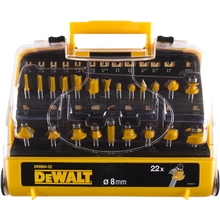 DeWalt DT90017 - Sada fréz do dřeva 22ti dílná, stopka 8mm