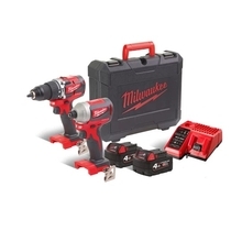 Milwaukee M18 CBLPP2A-402C - Aku set nářadí příklepová vrtačka + utahovák 18 V / 4.0 Ah