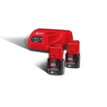 Milwaukee M12 NRG-302 - Sada 2x akumulátor M12 REDLITHIUM 3.0 Ah + nabíječka