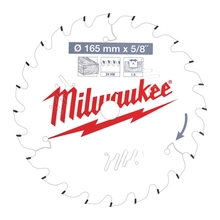 Milwaukee 4932471311 - Pilový kotouč na dřevo a pro aku stroje 165x15,87 (24 zubů)